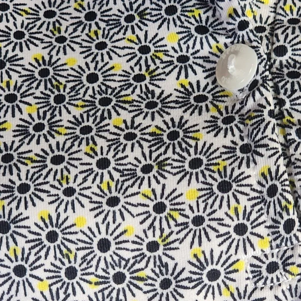 EP Pro Tour Tech Black White Yellow Floral Sleeveless Poly Span Golf Tank Sz XL - Picture 5 of 16